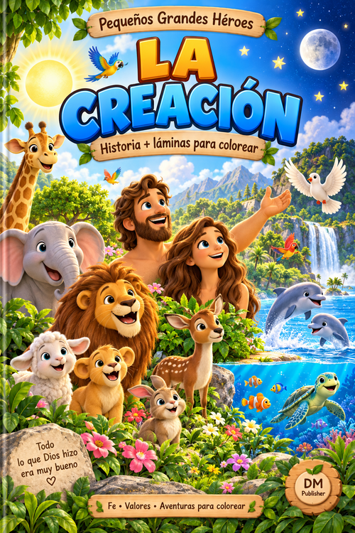 La Creación — Pequeños Grandes Héroes, historia y láminas para colorear.