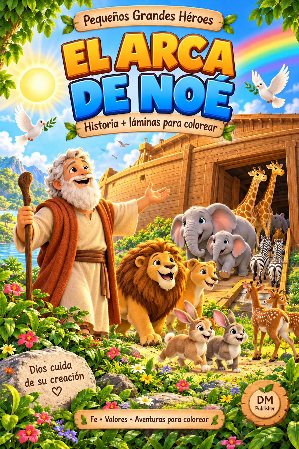 El Arca de Noé — Pequeños Grandes Héroes, historia y láminas para colorear.
