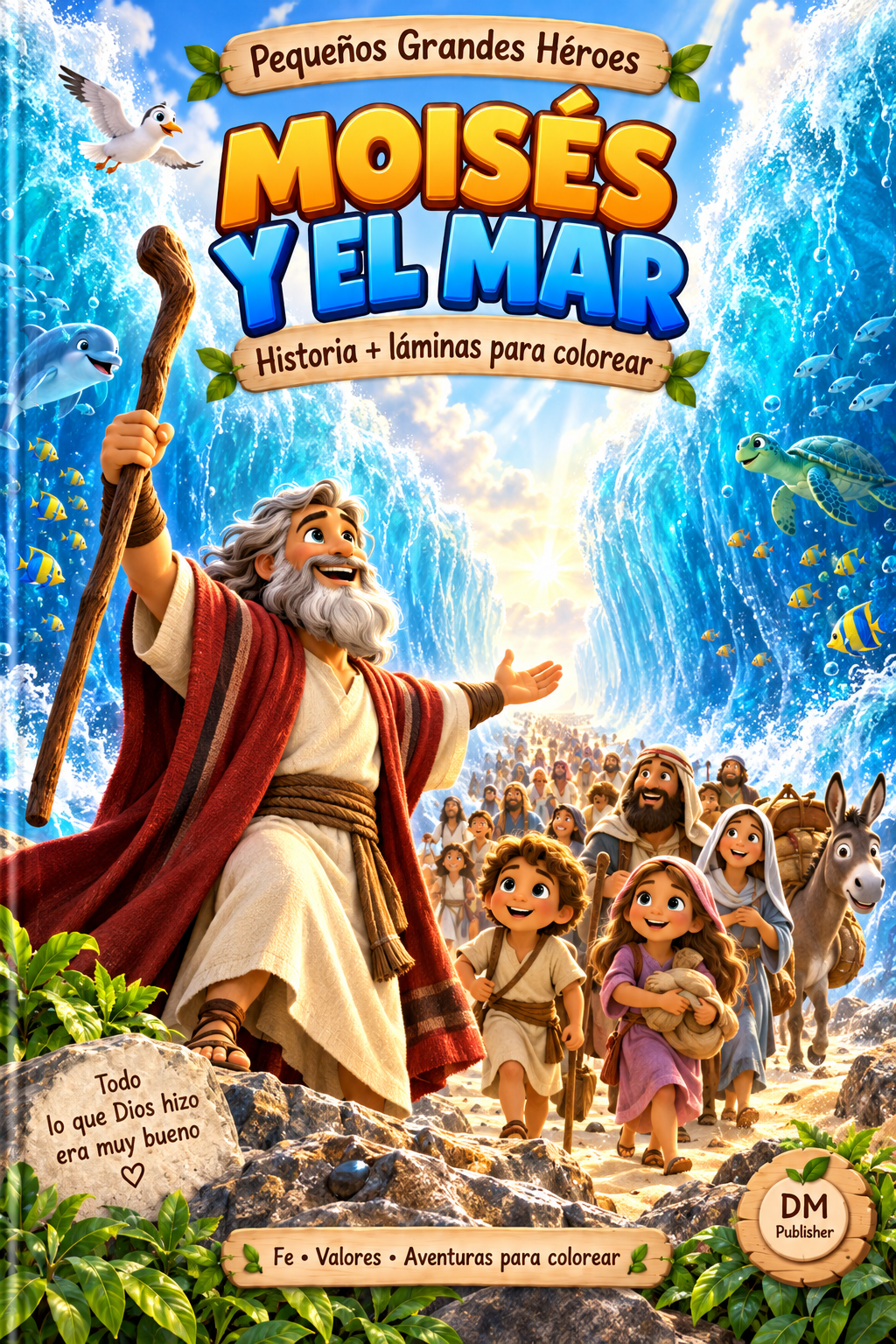 Moisés y el mar — Pequeños Grandes Héroes, historia y láminas para colorear.