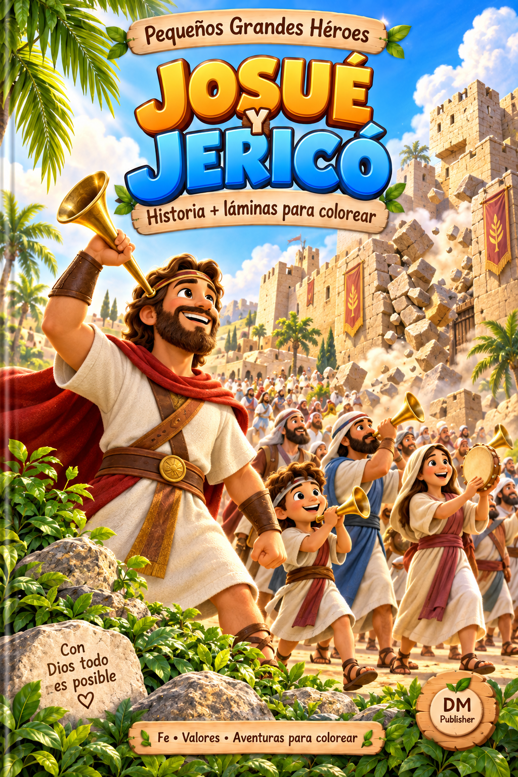 Josué y Jericó — Pequeños Grandes Héroes, historia y láminas para colorear.