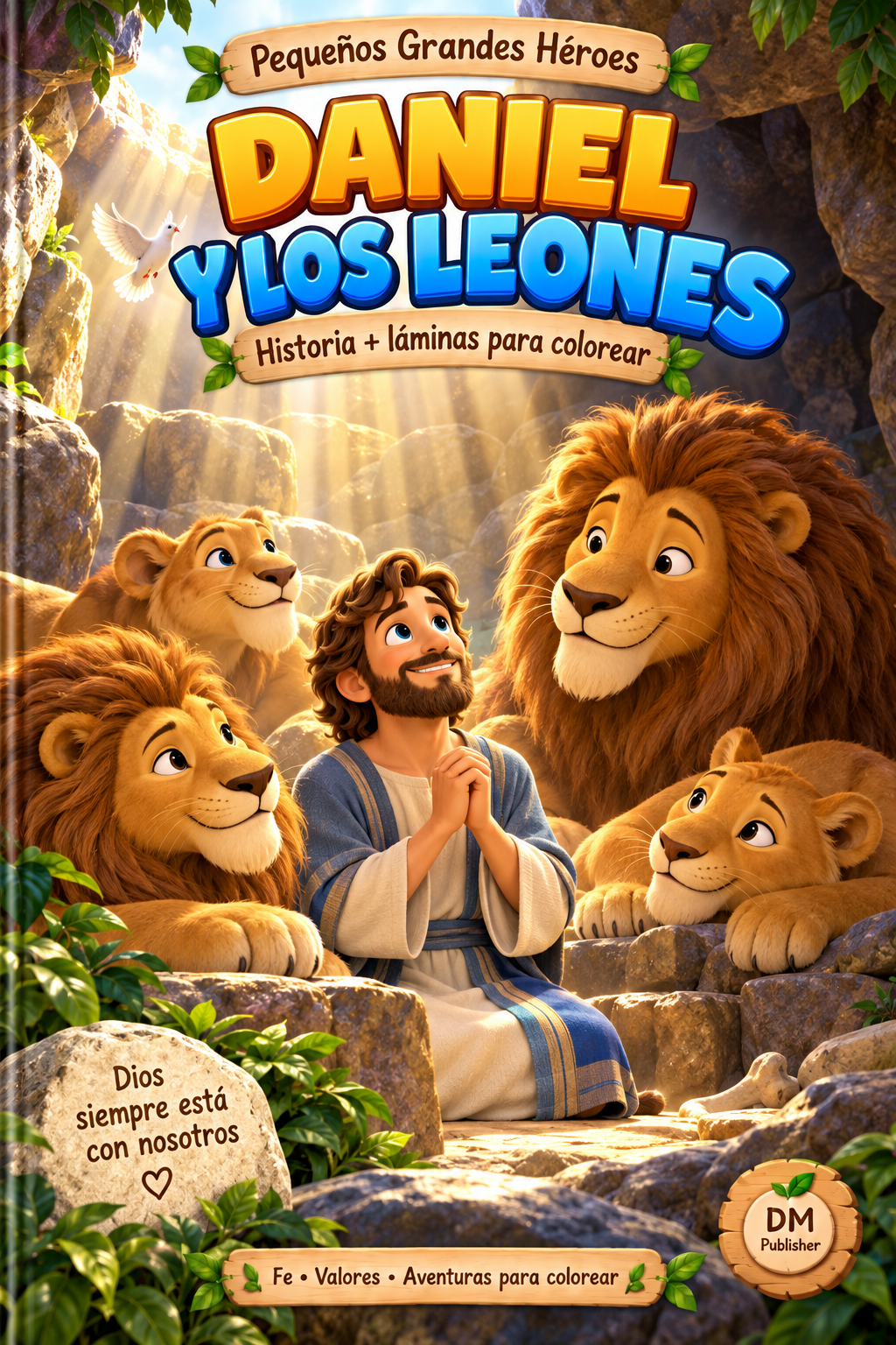 Daniel y los leones — Pequeños Grandes Héroes, historia y láminas para colorear.